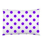 Polka Dots - Violet on White Pillow Case (One Side)