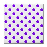 Polka Dots - Violet on White Face Towel