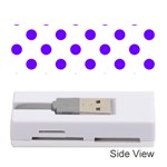 Polka Dots - Indigo Violet on White Memory Card Reader (Stick)
