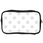 Polka Dots - Platinum Gray on White Toiletries Bag (Two Sides)