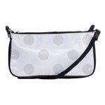 Polka Dots - Pale Gray on White Shoulder Clutch Bag