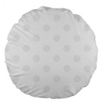 Polka Dots - White Smoke on White Large 18  Premium Round Cushion
