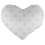 Polka Dots - White Smoke on White Large 19  Premium Heart Shape Cushion