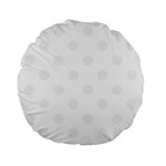 Polka Dots - White Smoke on White Standard 15  Premium Round Cushion