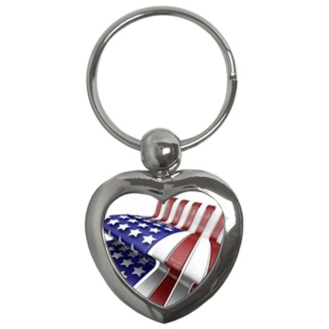 Flag Key Chain (Heart) from UrbanLoad.com Front