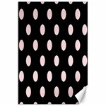 Polka Dots - Pale Pink on Black Canvas 20  x 30 