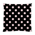 Polka Dots - Pale Pink on Black Standard Cushion Case (One Side)