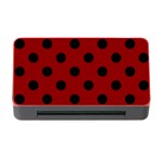 Polka Dots - Black on Dark Red Memory Card Reader with CF