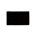 Polka Dots - Bulgarian Rose Red on Black Cosmetic Bag (S)