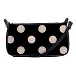Polka Dots - Almond Brown on Black Shoulder Clutch Bag