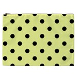 Polka Dots - Black on Pastel Yellow Cosmetic Bag (XXL)