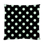 Polka Dots - Pastel Green on Black Standard Cushion Case (One Side)