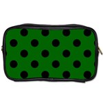 Polka Dots - Black on Dark Green Toiletries Bag (One Side)