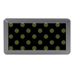 Polka Dots - Army Green on Black Memory Card Reader (Mini)