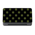 Polka Dots - Army Green on Black Memory Card Reader with CF