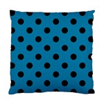 Polka Dots - Black on Cerulean Standard Cushion Case (Two Sides)