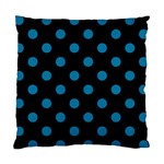 Polka Dots - Cerulean on Black Standard Cushion Case (Two Sides)