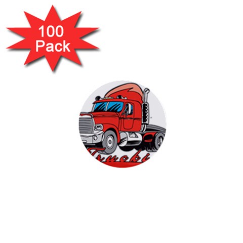 truckin 1  Mini Button (100 pack)  from UrbanLoad.com Front