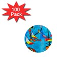Happy day - blue 1  Mini Magnets (100 pack) 