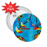 Happy day - blue 2.25  Buttons (10 pack) 