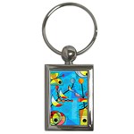 Happy day - blue Key Chains (Rectangle) 