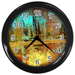 Autumn Landscape Impressionistic Design Wall Clocks (Black)