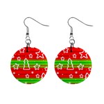 Christmas pattern Mini Button Earrings