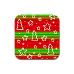 Christmas pattern Rubber Square Coaster (4 pack) 