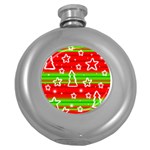Christmas pattern Round Hip Flask (5 oz)