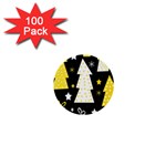 Yellow playful Xmas 1  Mini Buttons (100 pack) 