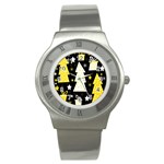 Yellow playful Xmas Stainless Steel Watch