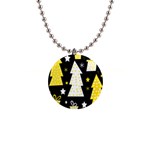 Yellow playful Xmas Button Necklaces