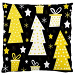 Yellow playful Xmas Standard Flano Cushion Case (Two Sides)