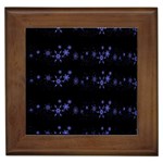 Xmas elegant blue snowflakes Framed Tiles