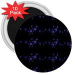 Xmas elegant blue snowflakes 3  Magnets (10 pack) 