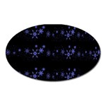 Xmas elegant blue snowflakes Oval Magnet