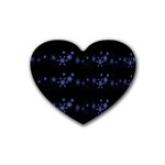 Xmas elegant blue snowflakes Heart Coaster (4 pack) 