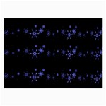 Xmas elegant blue snowflakes Large Glasses Cloth (2-Side)