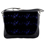 Xmas elegant blue snowflakes Messenger Bags
