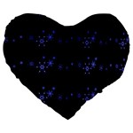 Xmas elegant blue snowflakes Large 19  Premium Flano Heart Shape Cushions