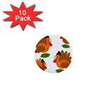 Thanksgiving turkeys 1  Mini Buttons (10 pack) 