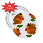 Thanksgiving turkeys 2.25  Buttons (10 pack) 