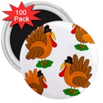 Thanksgiving turkeys 3  Magnets (100 pack)