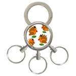 Thanksgiving turkeys 3-Ring Key Chains