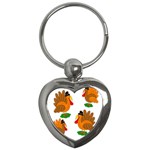 Thanksgiving turkeys Key Chains (Heart) 