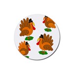 Thanksgiving turkeys Rubber Round Coaster (4 pack) 