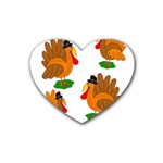 Thanksgiving turkeys Rubber Coaster (Heart) 