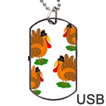 Thanksgiving turkeys Dog Tag USB Flash (One Side)