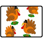 Thanksgiving turkeys Double Sided Fleece Blanket (Large) 
