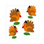 Thanksgiving turkeys Small Satin Scarf (Square)